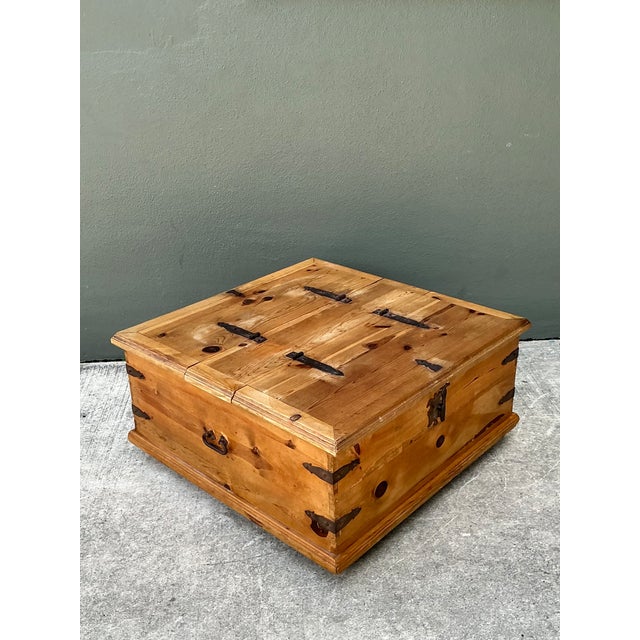 Rustic Vintage Rustic Wood Storage Coffee Table For Sale - Image 3 of 12
