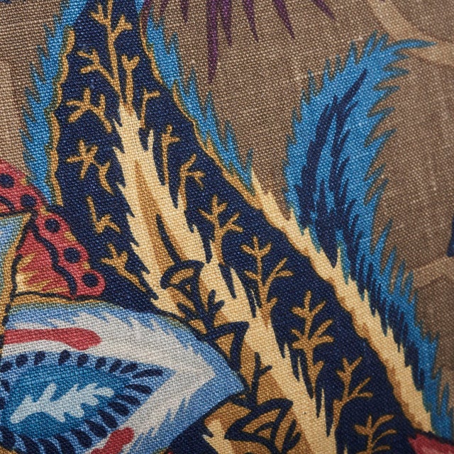 Schumacher Zanzibar Linen Print Pillow in Cerulean For Sale In Charlotte - Image 6 of 9