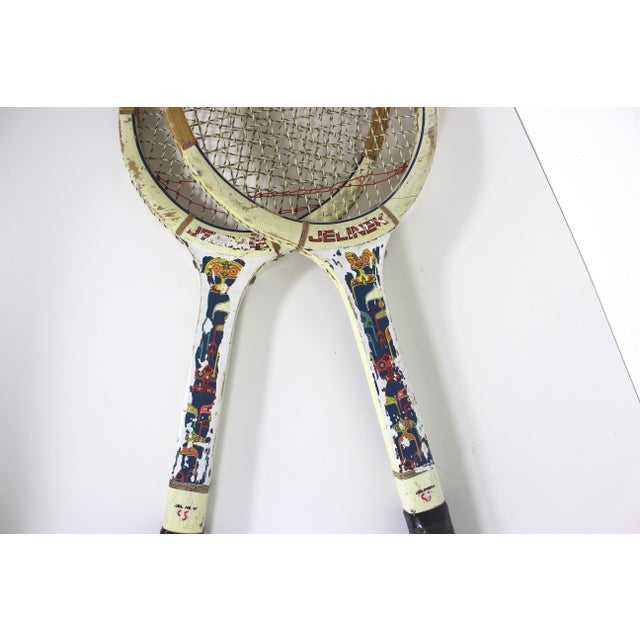 Curated Set of Vintage Wooden Tennis Rackets for Designer Decorating Two Wood Racquet Beach House For Sale - Image 10 of 10