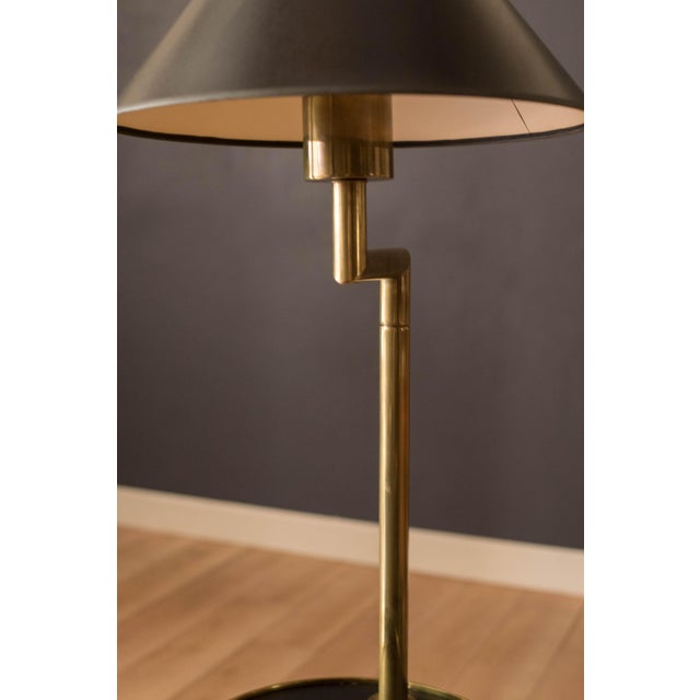 Vintage Black and Brass Sculptural Floor Lamp With End Table by Hart Associates For Sale In Monterey, CA - Image 6 of 11