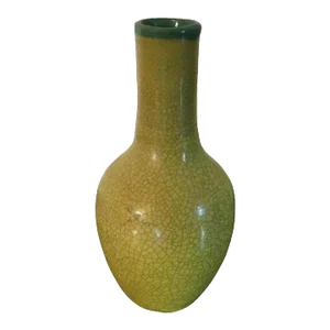 18th/19th Century Chinese Monochrome Yellow Crackle Glaze Vase