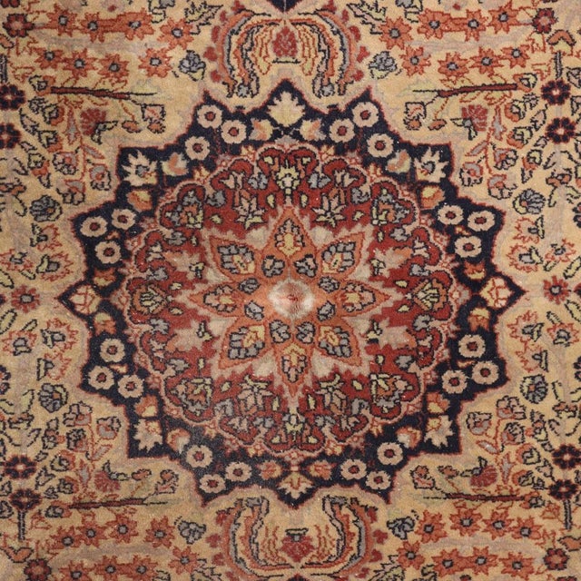 Lahore Cotton Wool Thin Knot Rug, India For Sale - Image 3 of 12