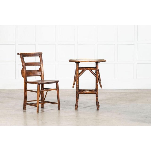 English Octagonal Lacquered Bamboo Side Table, 1880s For Sale - Image 3 of 14