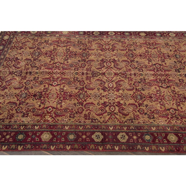 Persian 4 X 7 Vintage Agra Hand-Knotted Wool Rug in Brown With Allover Design For Sale - Image 3 of 11