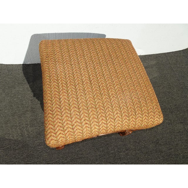 Pair Vintage Marge Carson French Country Styl Brown Ottomans W Decorative Nails For Sale - Image 9 of 18