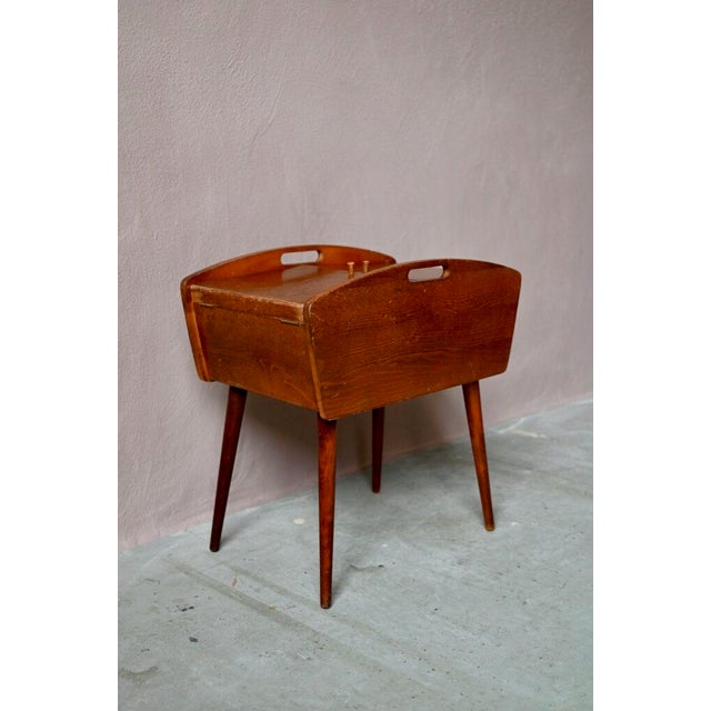 Mid-Century Modern Sewing Cabinet with Compass Feet, 1950s For Sale - Image 3 of 11