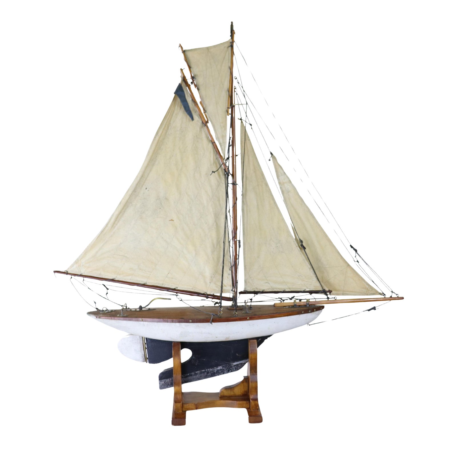 Vintage White and Black English Pond Yacht Chairish