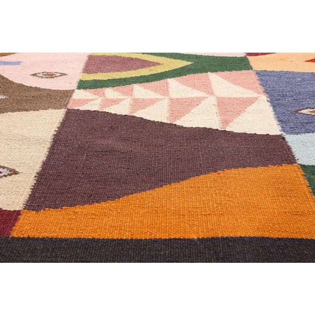 Pablo Picasso Contemporary Indian Kilim Rug, 05'03 X 08'02 For Sale - Image 4 of 10