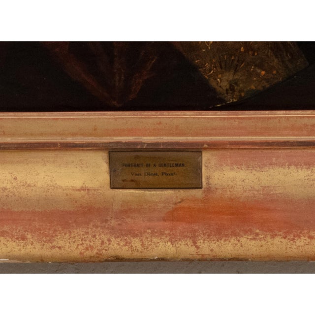 Antique 18th C Portrait of a Gentleman in Red - Attr. To Johan Van Diest (Dutch, 1695-1757) For Sale - Image 4 of 4