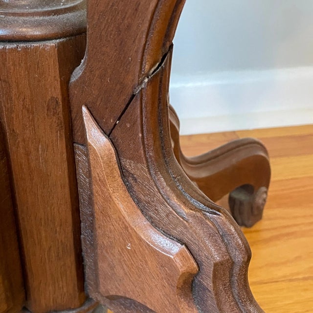 Antique Victorian Oval Marble Top Parlor Table For Sale - Image 11 of 11