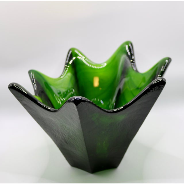 Bring a dramatic burst of Mid-Century Modern sculptural elegance to your space with this authentic hand-blown art glass...