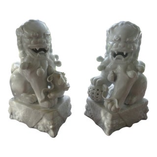 Vintage Blanc De Chine Foo Dogs For Sale
