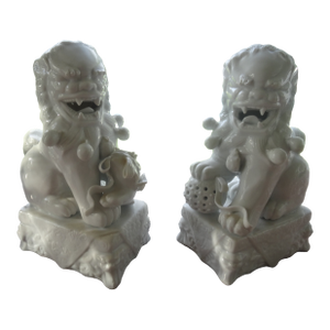 Vintage Blanc De Chine Foo Dogs