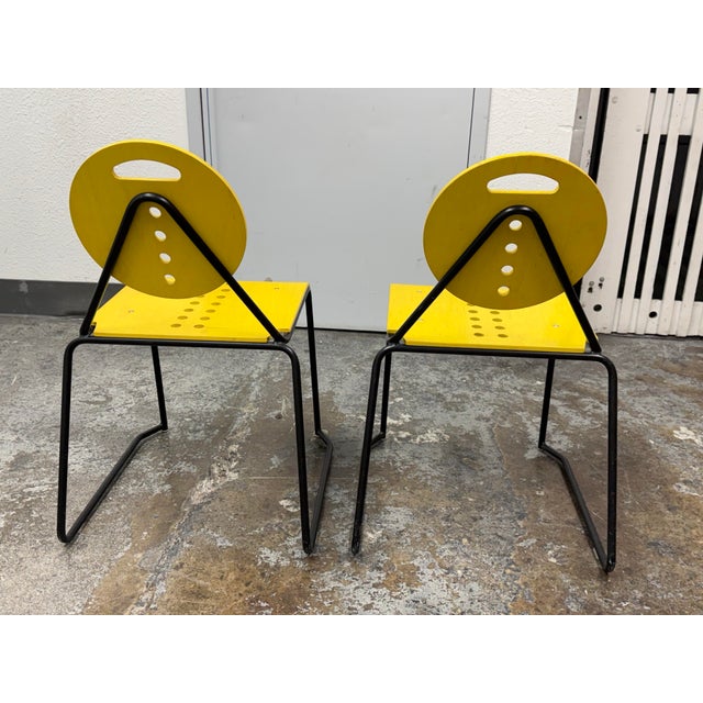 1990s In the Style of Italian Postmodern “Charlie” Side Chairs, Pair For Sale - Image 5 of 12