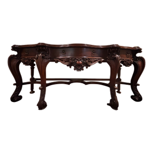 1910s Vintage Walnut Console Table