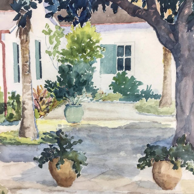 Simple yet elegant painting by an unknown artist which has been carefully framed with wood under glass and nicely matted....