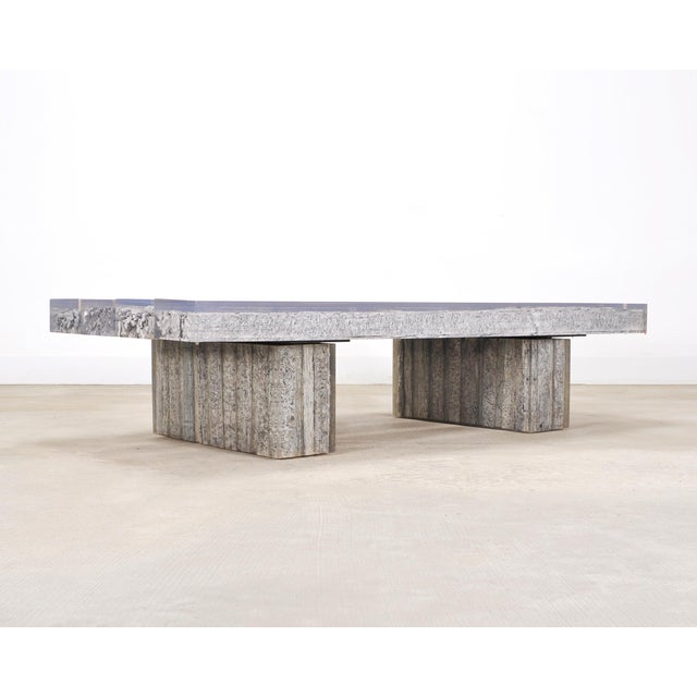 Modern Timothy Oulton Glacier Coffee Table Burnt Timber in Lucite 6 Ft For Sale - Image 3 of 18