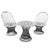 Stylish three-piece Mid-Century Modern spun fiberglass patio set in the style of Russell Woodard. This sculptural set...