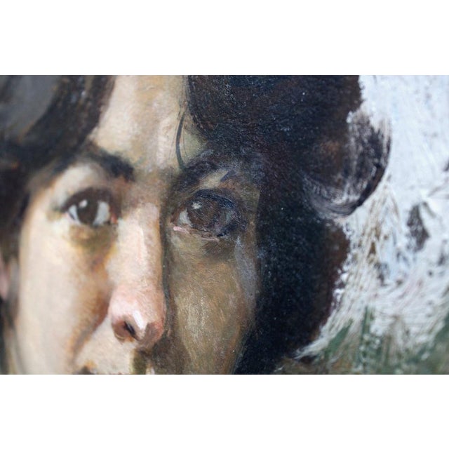 Alfejs Bromults, Mara's Portrait, 1986, Oil on Cardboard For Sale - Image 10 of 14