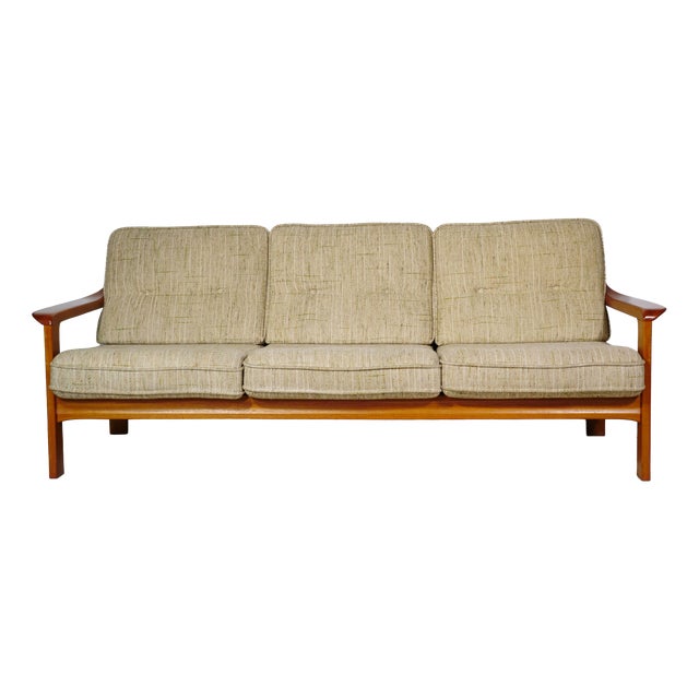 Vintage Scandinavian Teak 3-Seater Sofa, 1970s For Sale