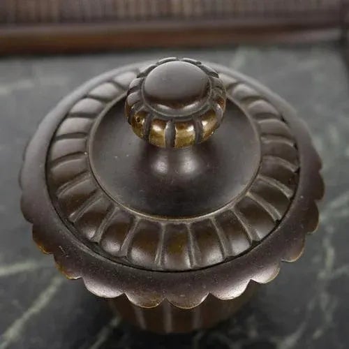 Metal 20th Century Inkwell Green Marble Bronze, Italy For Sale - Image 7 of 10