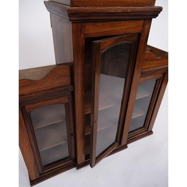 Wall-Hung Display Cabinet in Hand Polished Mahogany, 1890s For Sale - Image 6 of 9