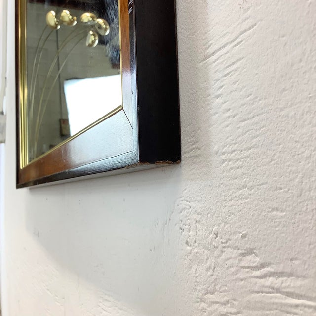 Drexel Heritage Style Burl Wood Wall Mirror With Brass Accent Trim For Sale - Image 10 of 12