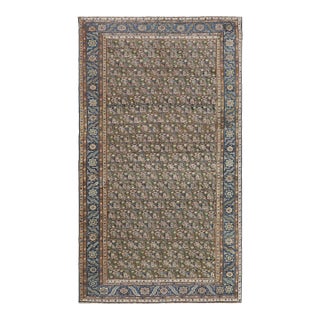 Antique Tabriz Persian Rug in Brown With Geometric Florals, From Rug & Kilim For Sale