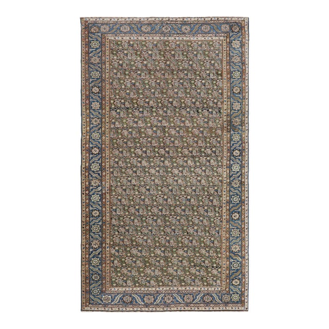 Antique Tabriz Persian Rug in Brown With Geometric Florals, From Rug & Kilim For Sale