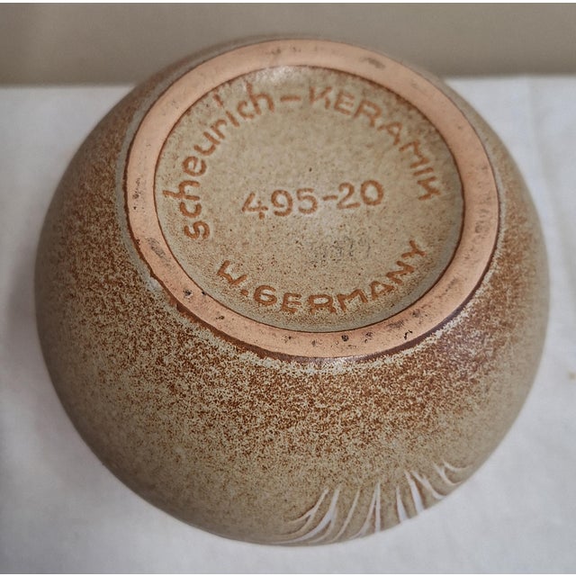 Vintage Ceramic Vase with Floral Motif from Scheurich, 1970s For Sale - Image 4 of 5