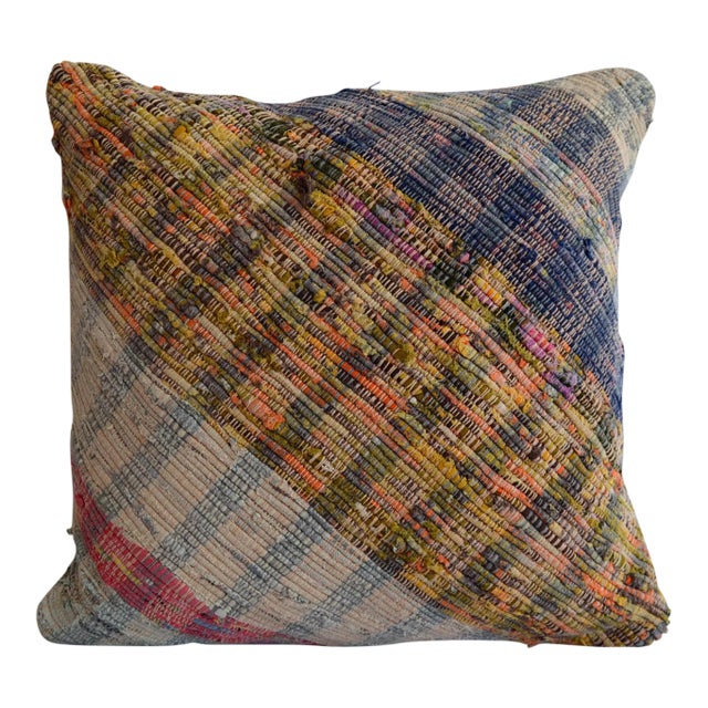 16" Pillow Cover Handmade Cotton Turkish Ragrug Kilim Sham Throw For Sale