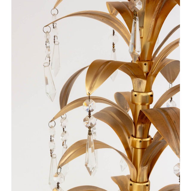 Neoclassical Style Gilt Metal Palm Tree Table Lamp For Sale In New York - Image 6 of 11