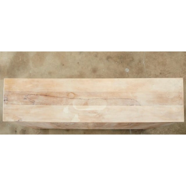 Beige 1980s Colonial Style Indian Bleached Teak Sideboard Server Cabinet For Sale - Image 8 of 11