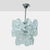 Gino Vistosi Attributed Glass & Chrome Pendant Italy, c1960s A two-tiered white Murano glass and chromed metal pendant...
