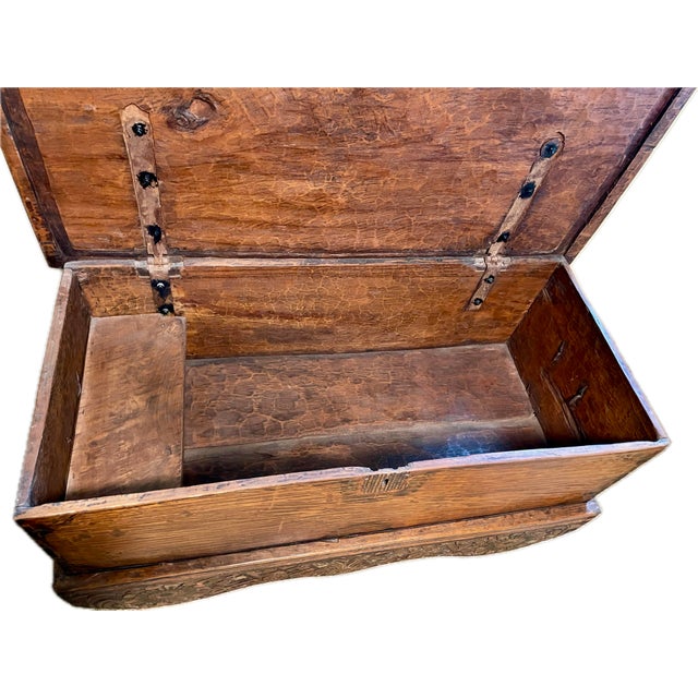 Antique Storage Chest With Wheels For Sale - Image 9 of 9