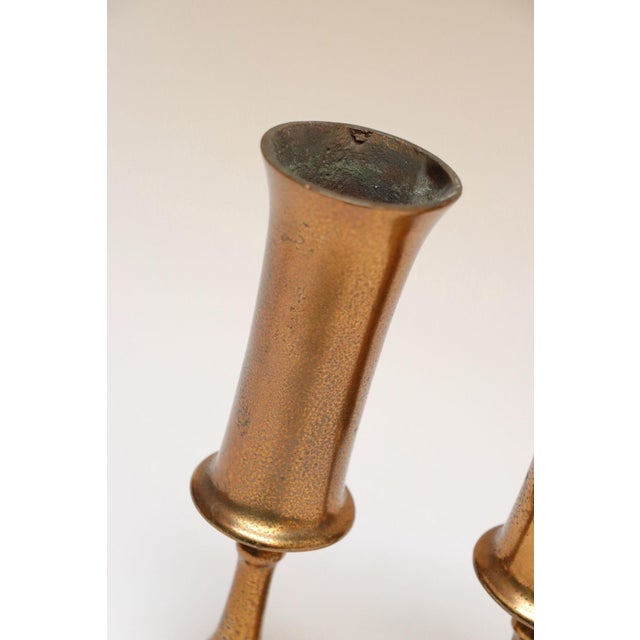Pair of Vintage Arts and Crafts Style Copper Goblets / Bud Vases For Sale - Image 9 of 12