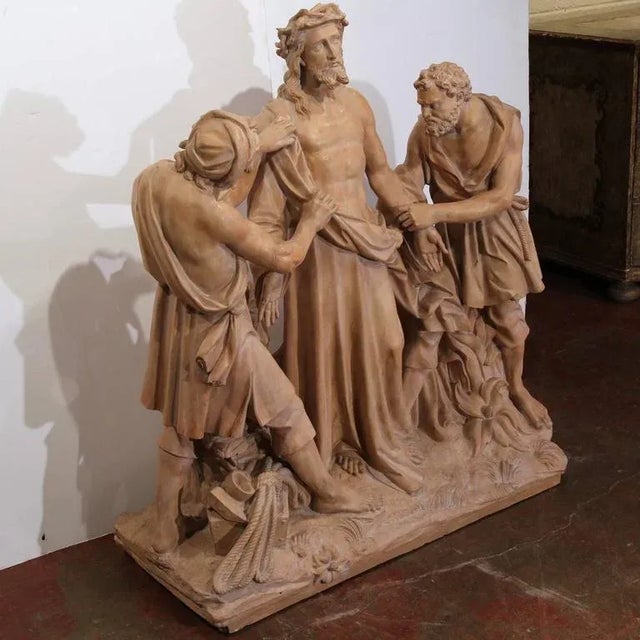 Decorate a chapel, study, or curated interior with this powerful antique religious sculpture, crafted in France circa...
