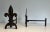 Black Fleurs de Lys Cast Iron and Wrought Iron Andirons - A Pair For Sale - Image 8 of 12