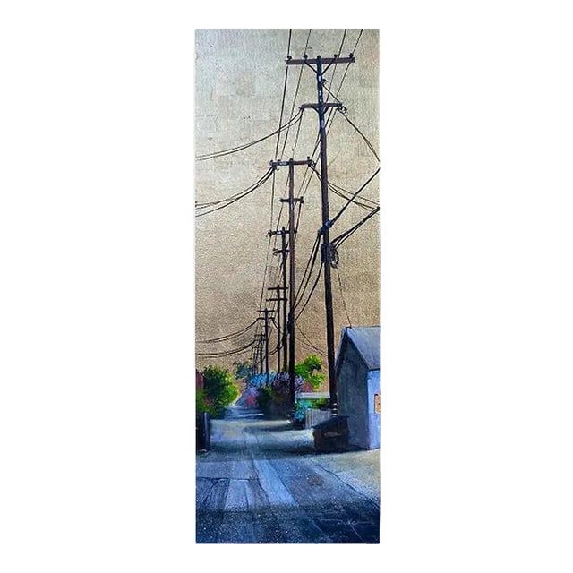 Original Impressionist Cityscape Acrylic Painting, "Serenity Lane" For Sale