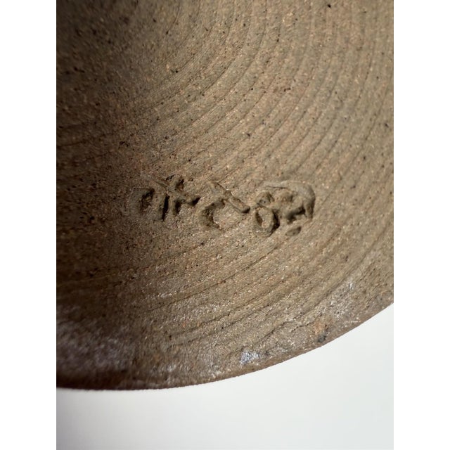 Japanese 1970s Signed Koishiwara-Yaki Studio Pottery Vase 6” Japanese Mingei Folk Art Kushime For Sale - Image 3 of 11