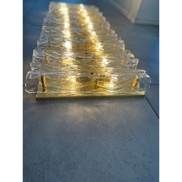 Contemporary Italian Luxury Brass Wall Sconce Murano Glass or Flush Mount For Sale - Image 6 of 7