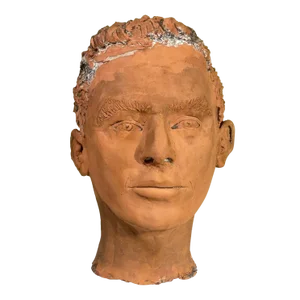 Terra Cotta Head Bust of a Handsome Man