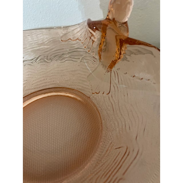 1940s 1940’s Fenton Blush Pink Depression Glass Bowl With Birds For Sale - Image 5 of 7