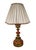 Wood Mid-20th Century Italian Polychrome and Gilt Wood Table Lamp with Pleated Lampshade For Sale - Image 7 of 7