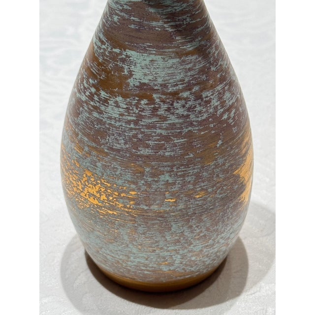 Mid-Century Modern Mid-Century Modern Stangl Pottery "Antique Gold" Scratched Glaze Bud Vase, Shape 3981 For Sale - Image 3 of 9