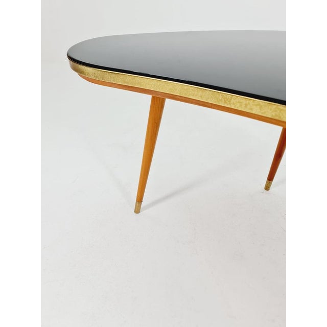 Metal Mid-Century German Tripod Glass & Brass Coffee Table from Else, 1950s For Sale - Image 7 of 11