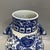 Mid 20th Century Blue and White Porcelain Deer-Head Handle Vase, Dragon & Interlocking Lotus Hu Vase For Sale - Image 4 of 8