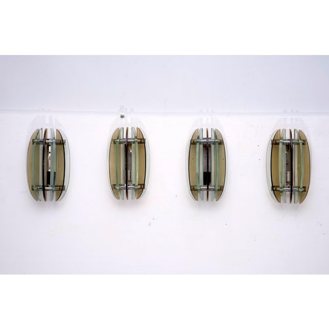 Thick Glass Sconces from Veca, Italy, 1960s, Set of 4 For Sale - Image 14 of 14