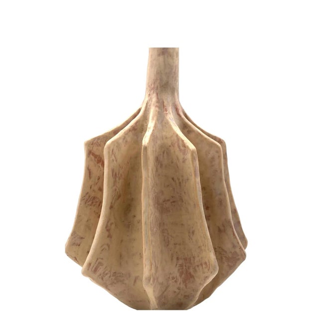 Organic Modern White Earthenware Vase, France 1970s For Sale - Image 6 of 12