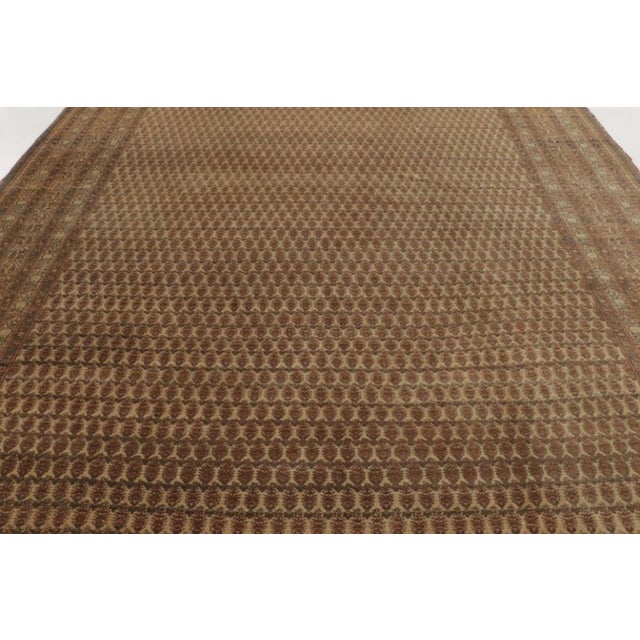 Rug & Kilim Vintage Turkish Hereke Rug With Brown Classic Geometric Design - Rug & Kilim For Sale - Image 4 of 10